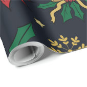 Papier Cadeau Unique Hand Dawn Christmas Doddles Blue Design (Coin rond)