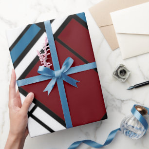 Papier Cadeau Unique Motif moderne contemporain géométrique Plai
