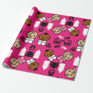 Papier Cadeau Unique rose nouveau cadeau bébé