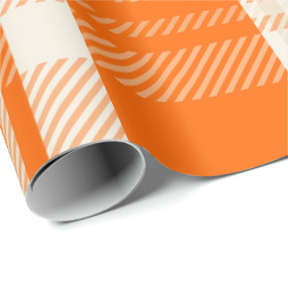 Papier Cadeau Unique & Stunning Orange & Cream Color Combo Plaid