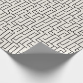 Papier Cadeau Unisex Black & White Geometric Maze Gift Wrap (Coin)