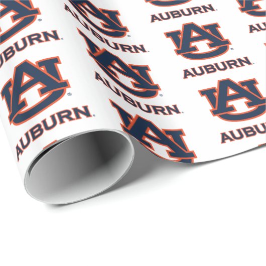 Papier Cadeau Université d'Auburn | Graduation (Coin rond)