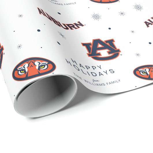 Papier Cadeau Université d'Auburn | Motif de vacances (Coin rond)