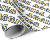 Papier Cadeau Université d'État NCA&T | Mot-symbole Aggies (Coin rond)