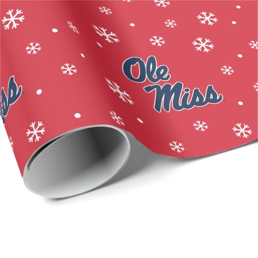 Papier Cadeau Université du Mississippi | Ole Miss Script (Coin rond)
