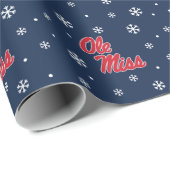 Papier Cadeau Université du Mississippi | Ole Miss Script (Coin rond)