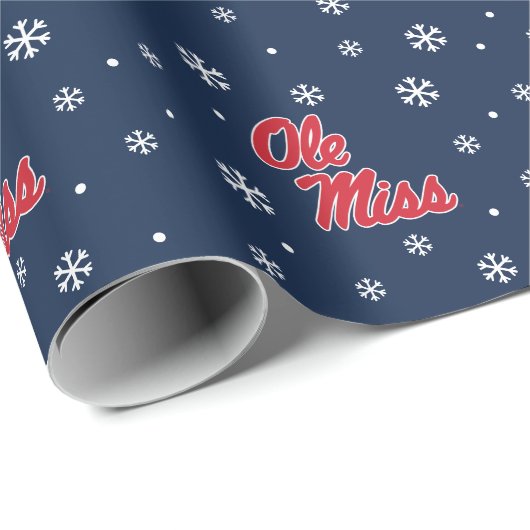 Papier Cadeau Université du Mississippi | Ole Miss Script (Coin rond)