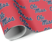 Papier Cadeau Université du Mississippi | Ole Miss Script (Coin rond)
