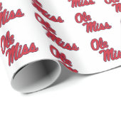 Papier Cadeau Université du Mississippi | Ole Miss Script (Coin rond)