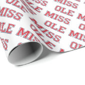 Papier Cadeau Université du Mississippi | Ole Miss Wordmark (Coin rond)