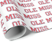 Papier Cadeau Université du Mississippi | Ole Miss Wordmark (Coin rond)