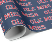 Papier Cadeau Université du Mississippi | Ole Miss Wordmark (Coin rond)