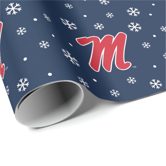 Papier Cadeau Université du Mississippi | Script M (Coin rond)