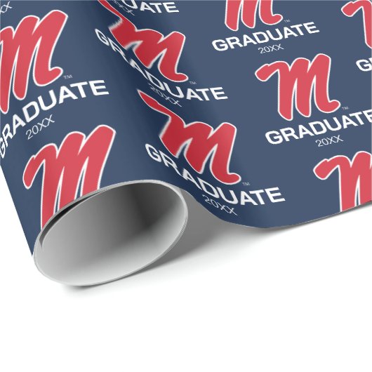 Papier Cadeau Université du Mississippi | Script M (Coin rond)