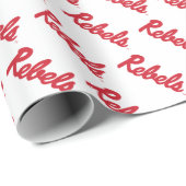 Papier Cadeau Université du Mississippi | Script Rebels (Coin rond)