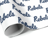 Papier Cadeau Université du Mississippi | Script Rebels (Coin rond)