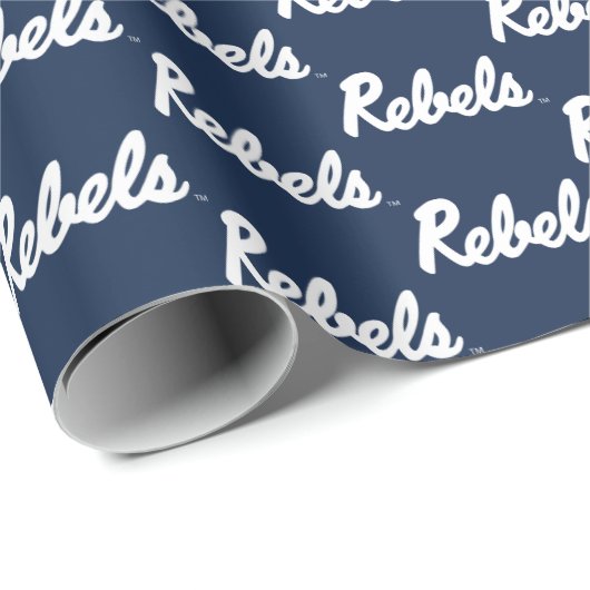 Papier Cadeau Université du Mississippi | Script Rebels (Coin rond)