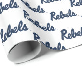 Papier Cadeau Université du Mississippi | Script Rebels (Coin rond)
