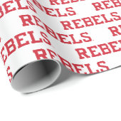 Papier Cadeau Université du Mississippi | Wordmark Rebels (Coin rond)