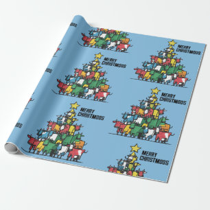 Papier Cadeau unny Cow Christmas Tree Pun Abstrait