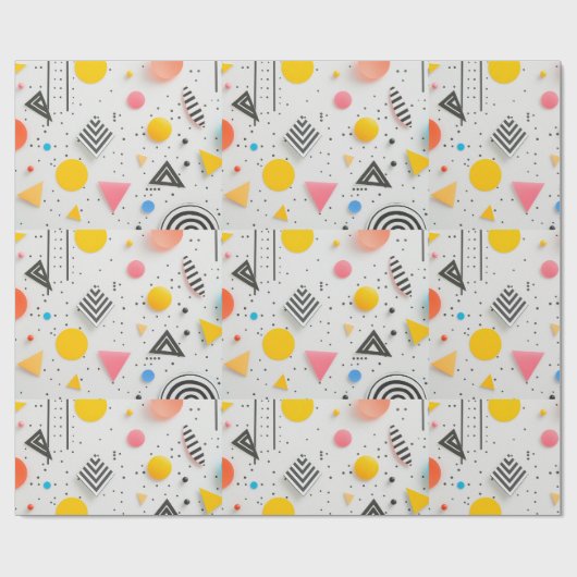Papier Cadeau Upbeat background of shapes and stripes (Plat)