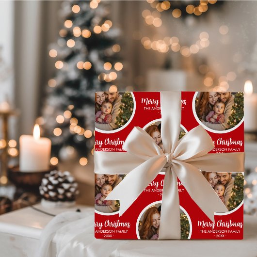 Papier Cadeau Upload Picture Personalized Photo & text Christmas
