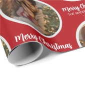 Papier Cadeau Upload Picture Personalized Photo & text Christmas (Coin rond)