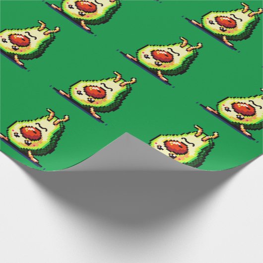 Papier Cadeau Upside Down Avocado - Drôle Pixel Art Conception a (Coin)