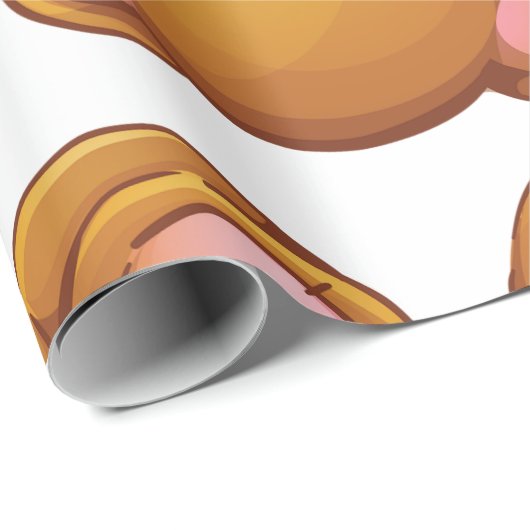 Papier Cadeau Upside Down Teddy Bear (Coin rond)