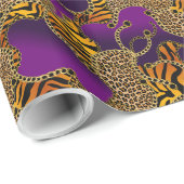 Papier Cadeau Urban Baroque Gold Chains Animal Print (Coin rond)