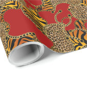 Papier Cadeau Urban Baroque Gold Chains Animal Print (Coin rond)