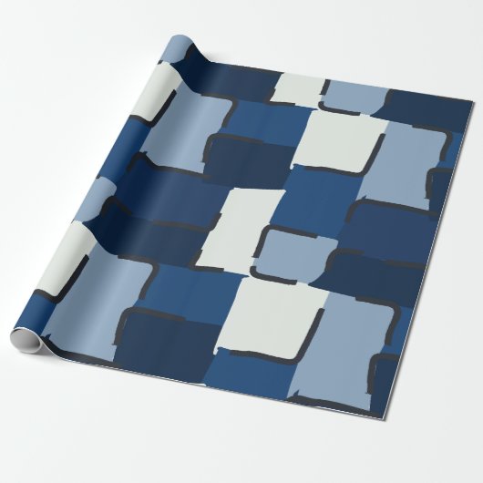 Papier Cadeau Urban Geo | Geo Cobalt | Hero Pattern (Déroulé)