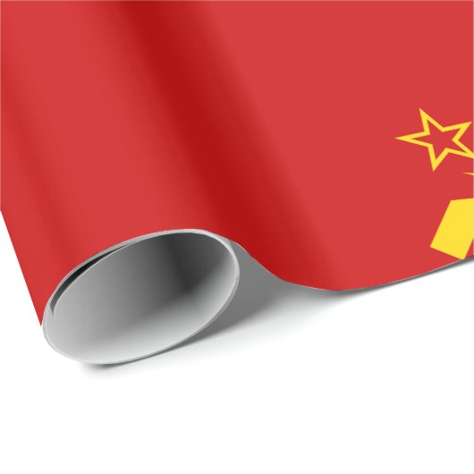 Papier Cadeau URSS Union soviétique Drapeau faucon communiste fa (Coin rond)