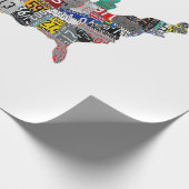 Papier Cadeau US American United States Map Flag License Plate A (Coin)