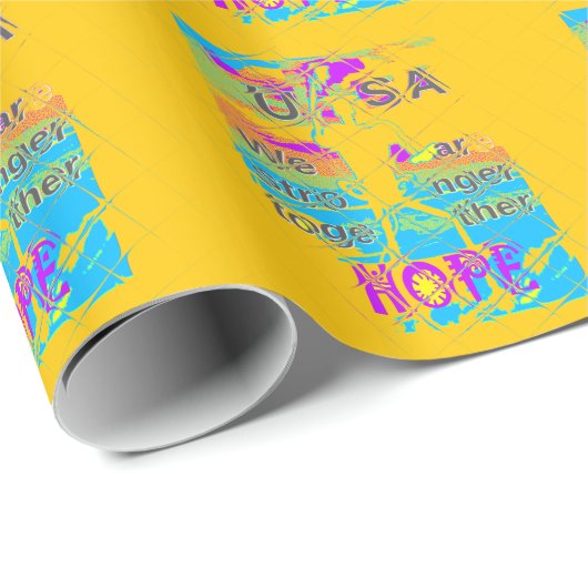 Papier Cadeau USA Belle conception de texte Extraordinaire (Coin rond)