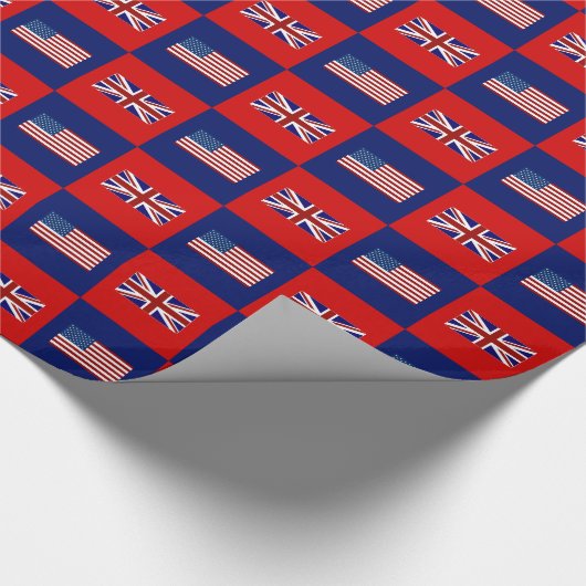 Papier Cadeau USA Flag & UK Flag Pattern (Coin)