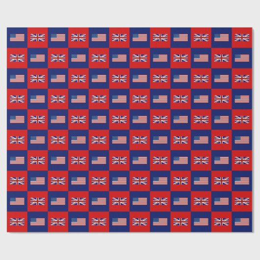 Papier Cadeau USA Flag & UK Flag Pattern (Plat)