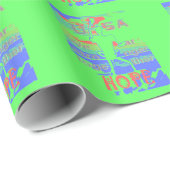 Papier Cadeau USA Hope : Neon Lemon & Orange Art (Coin rond)