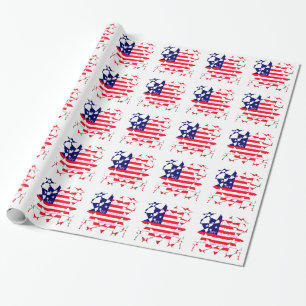 Papier Cadeau USA Star Spangled Amour Mon Pays de l'Amour
