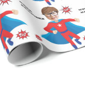 Papier Cadeau USA Superhero Boy Fab Anniversaire (Coin rond)