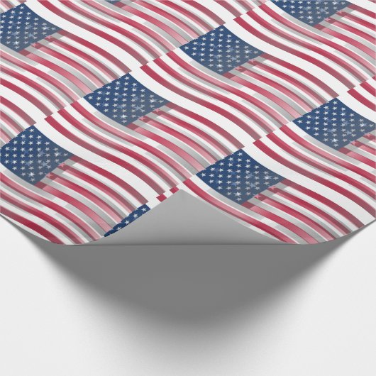 Papier Cadeau USA Unites : Stripes & Stars en Gras Design (Coin)