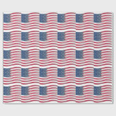 Papier Cadeau USA Unites : Stripes & Stars en Gras Design (Plat)