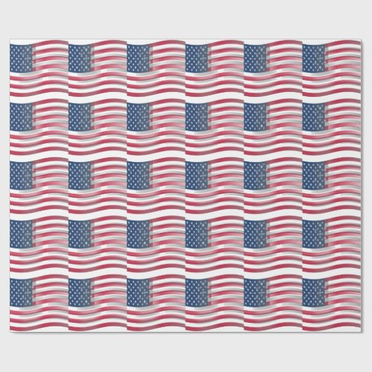 Papier Cadeau USA Unites : Stripes & Stars en Gras Design (Plat)
