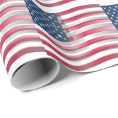 Papier Cadeau USA Unites : Stripes & Stars en Gras Design (Coin rond)