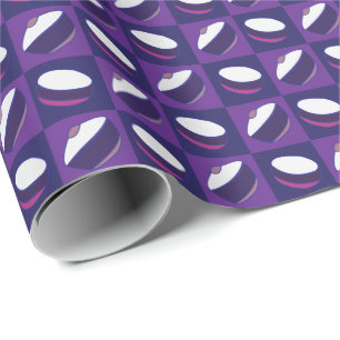 Papier Cadeau Ustensile de cuisine bleu violet