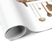 Papier Cadeau Ustensiles de cuisine Retro vintage (Coin rond)