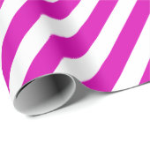 Papier Cadeau Vacances à large bande rose chaud (Coin rond)