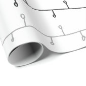 Papier Cadeau Vacances Abstraites Gris Et Blanc (Coin rond)