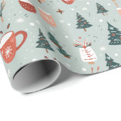 Papier Cadeau Vacances Arbre Chaud Mug Medley (Coin rond)