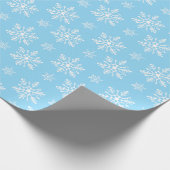 Papier Cadeau Vacances bleu-clair de flocons de neige tirés par (Coin)